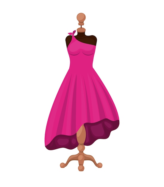 Vector female fashion dress isolated icon design