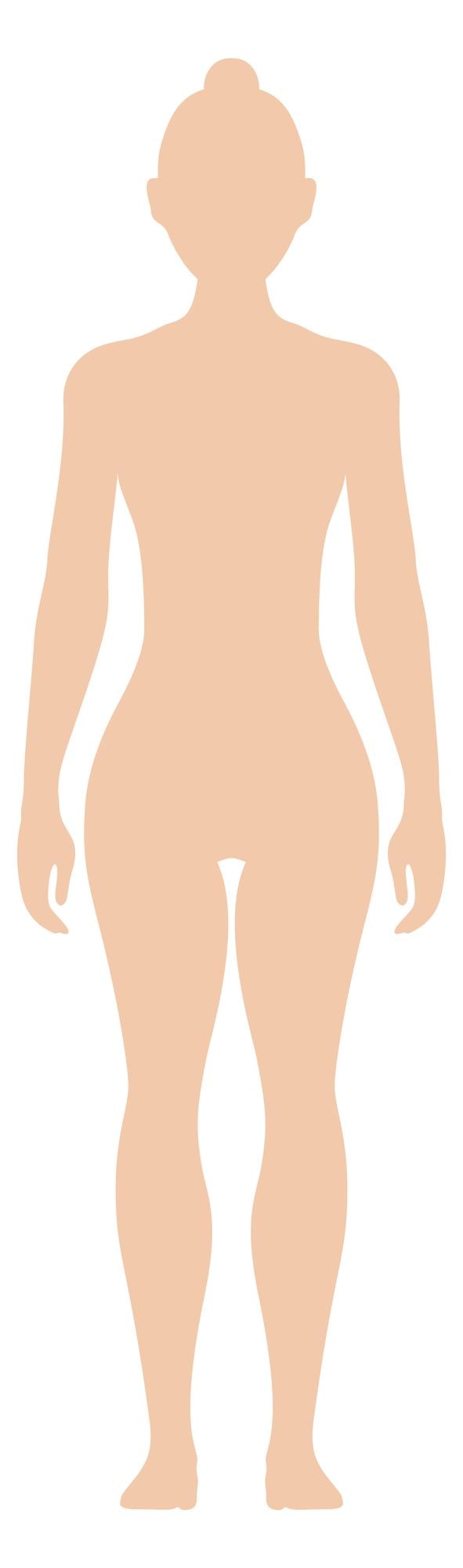 Vector female figure color human silhouette woman body isolated on white background