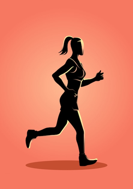 Female figure jogging