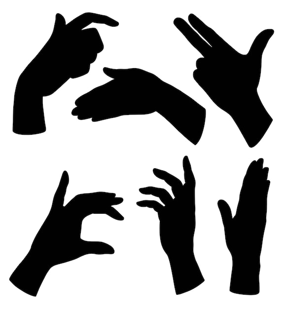 Female gesture hand sign silhouette