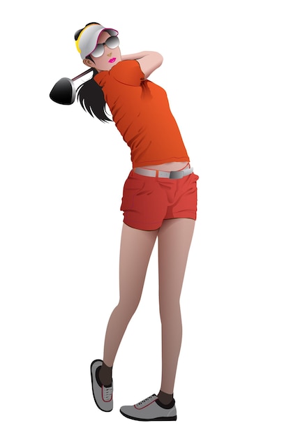 female golfer swing