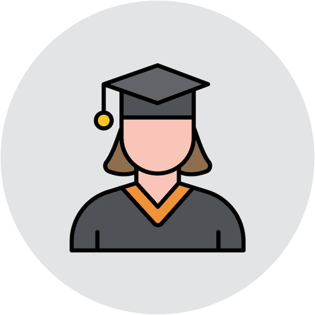 Female Graduate Vector Illustration Style