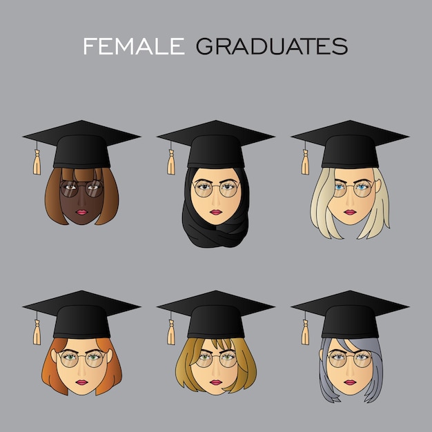 Female Graduates Avatar Wearing Glasses