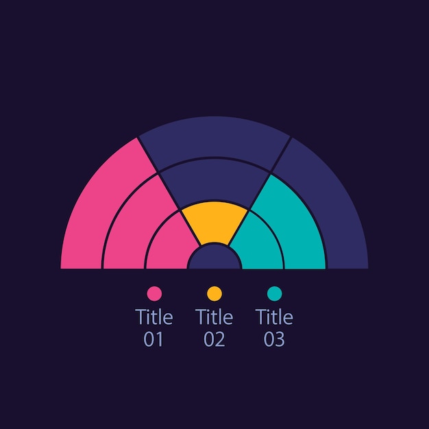 Female group infographic chart design template for dark theme