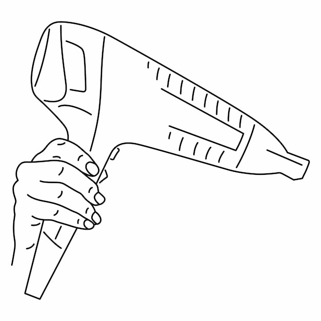 Female hand holds the hair dryer