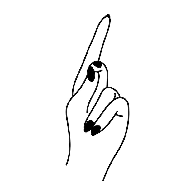 Female hand raised index finger Gesture Linear icon