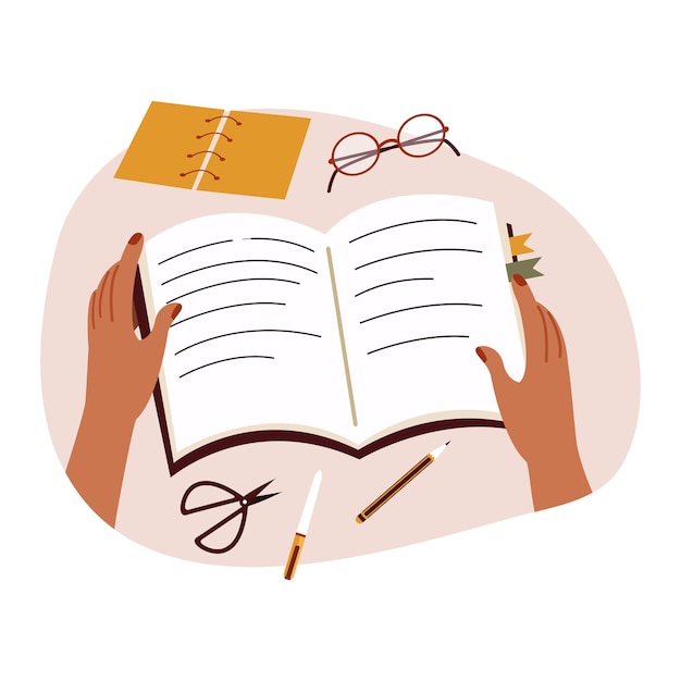 female hands hold an open book the concept of reading back to school education literacy day