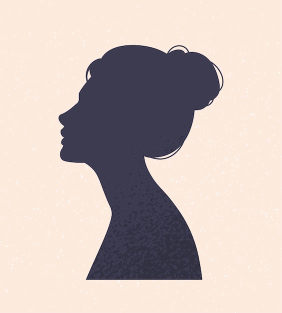 Vector female head silhouette