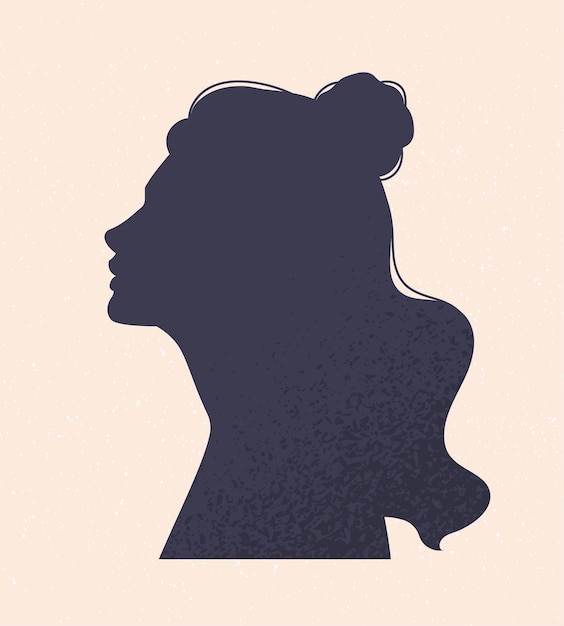 Vector female head silhouette