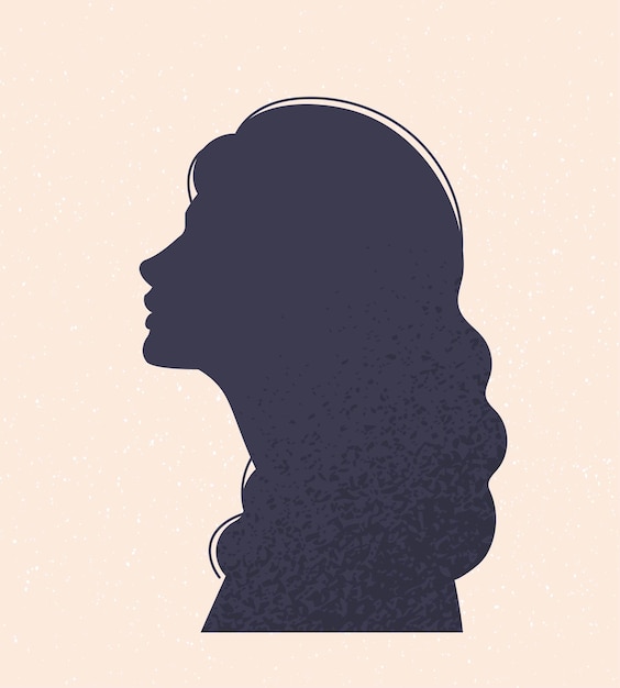 Vector female head silhouette
