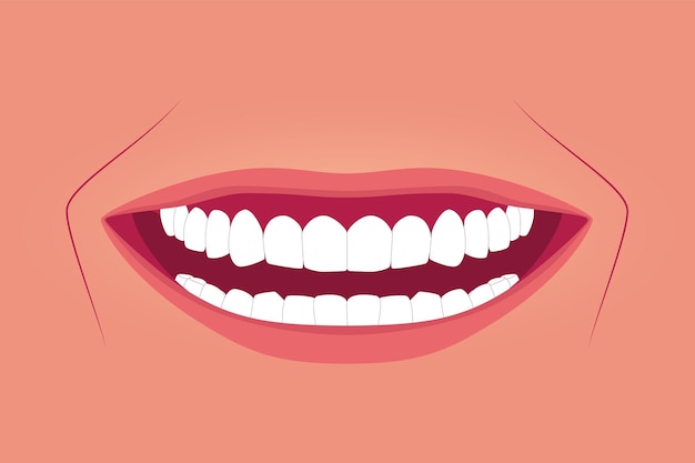 Female healthy teeth with wide shiny smile