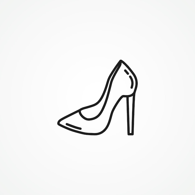 Female heel line icon Women's highheeled shoes line icon