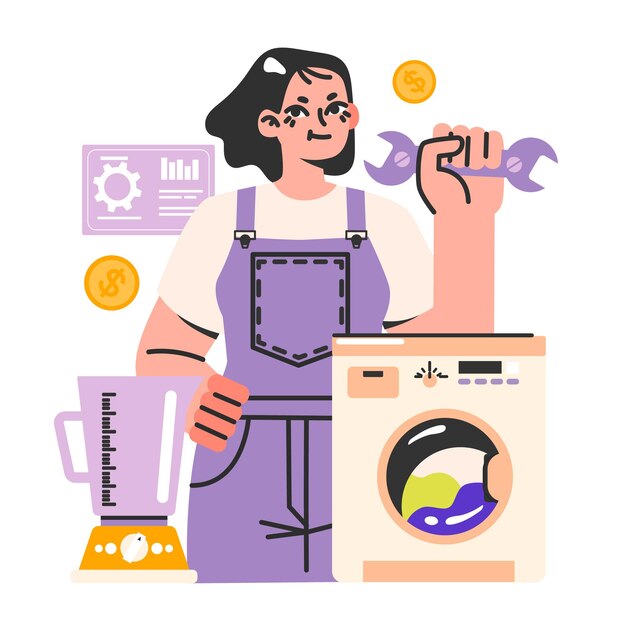 Female home master House appliances maintenance and repair