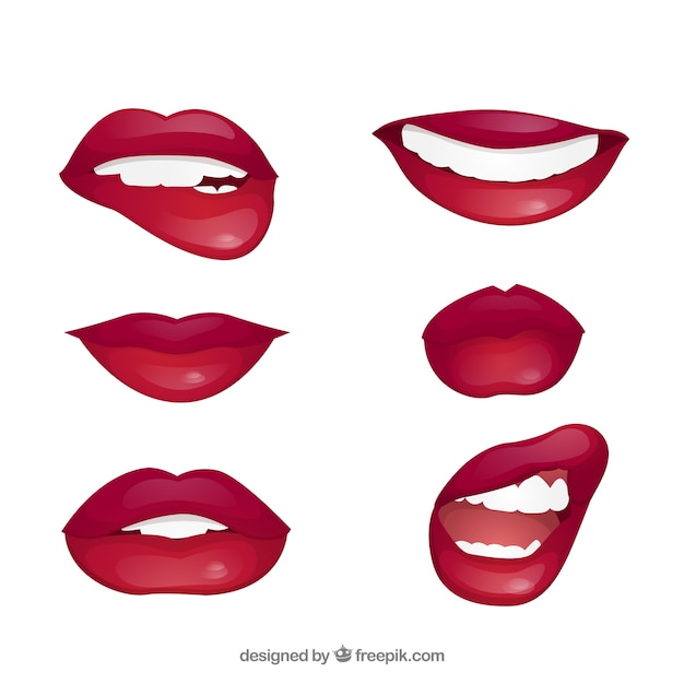 Female lips collection with 2d style