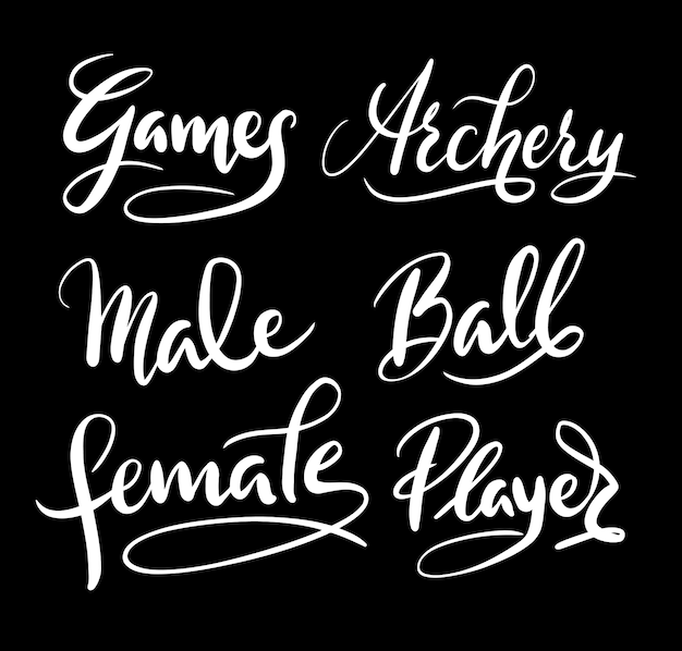 female and male player handwriting calligraphy