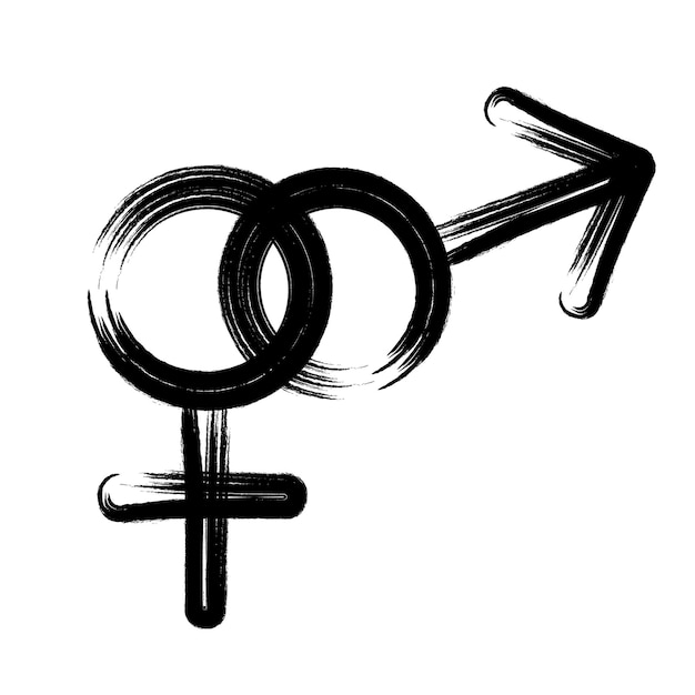 女性と男性のセックス アイコン男性と女性のシンボル ジェンダー シンボル黒いアイコン ベクトル図
