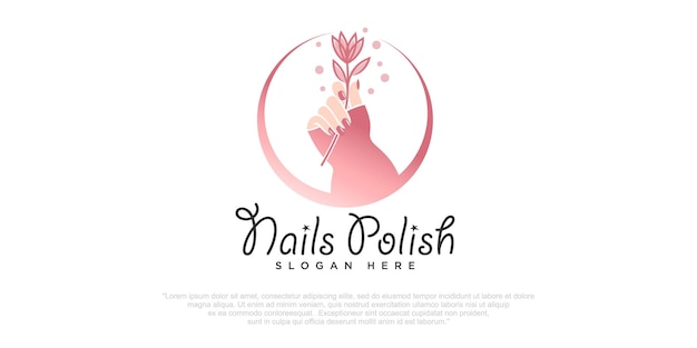 Female manicure logo Fingers and nails symbol