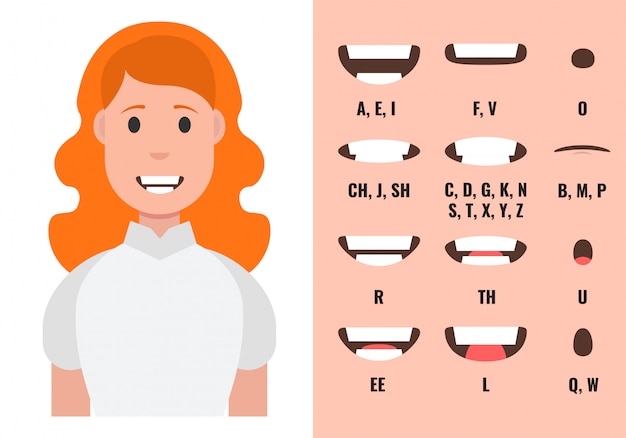 Vector female mouth animation