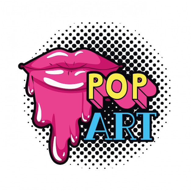 Female mouth dripping isolated icon