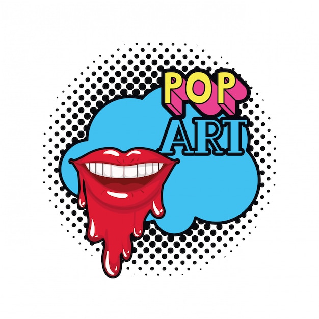 Female mouth dripping isolated icon