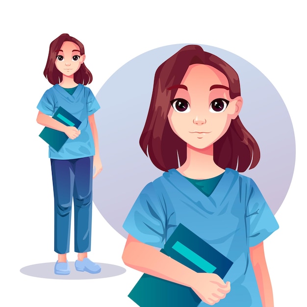 Female nurse with folder