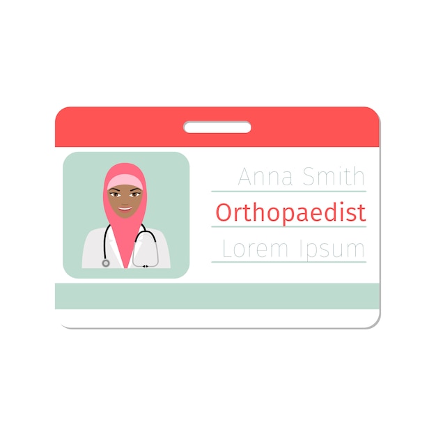 Female orthopaedist medical specialist card