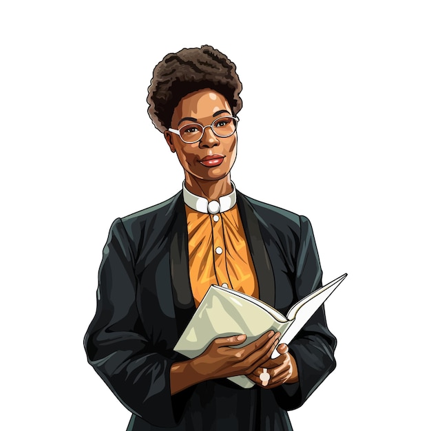 Female pastor of the protestant church vector illustration