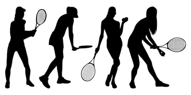 Vettore femmina che gioca a tennis o donna illustrazione del vettore del giocatore di tennis