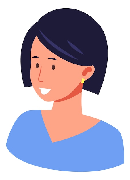 Vector female portrait woman profile picture color avatar