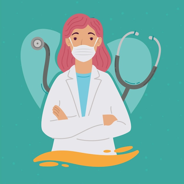 Vector female professional doctor worker character