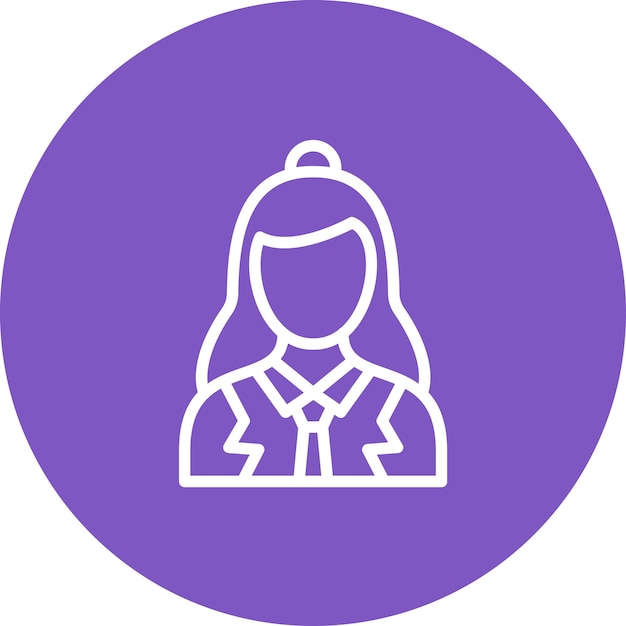 Female professor vector icon illustration of learning iconset