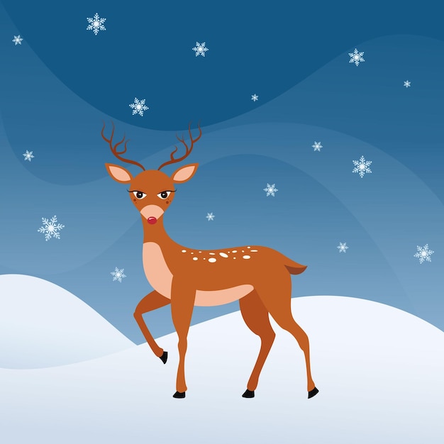 Female reindeer vector illustration graphic