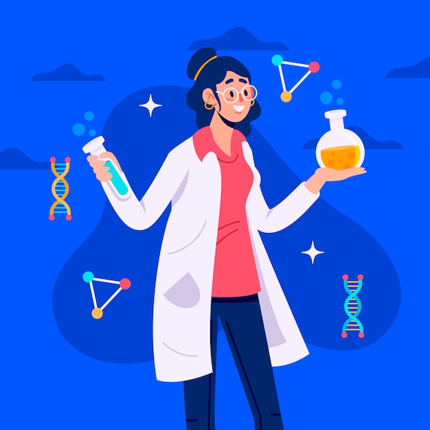 Female scientist illustration