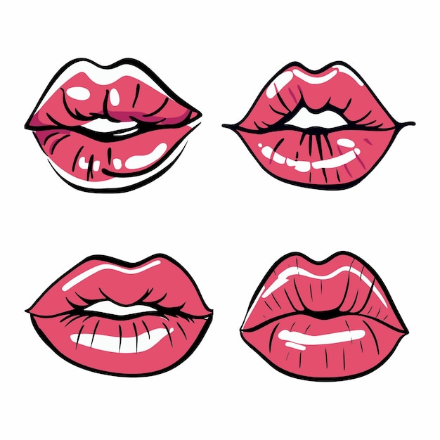 Vector female sensual mouth seduction of lips