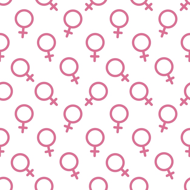 Vector female sex symbol icon seamless pattern vector background. women gender symbol pattern