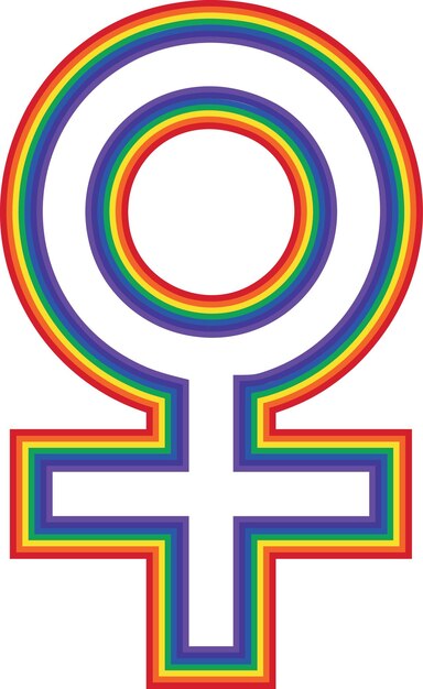 Vector female sign in pretty colors isolated on transparent background