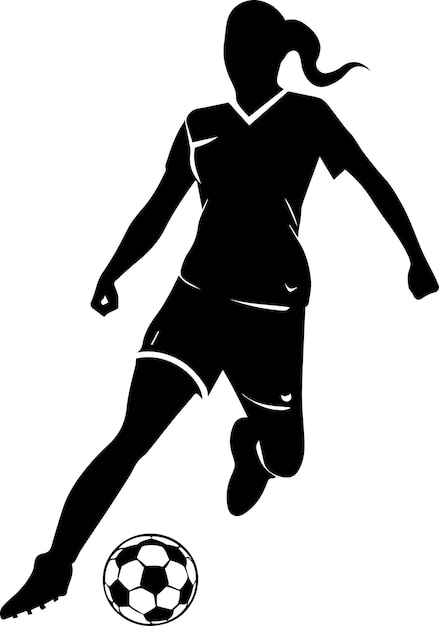 Vector female soccer player vector silhouette 4