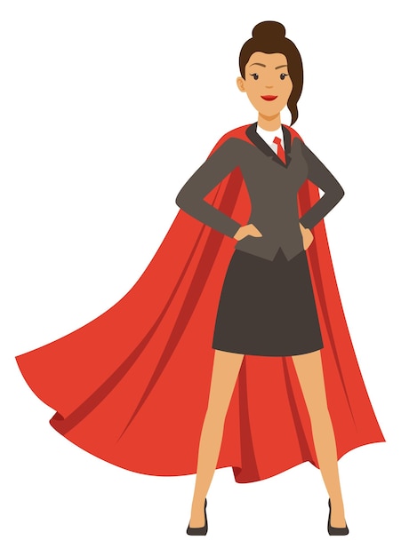 Female superhero in corporate suit Business powerfull woman