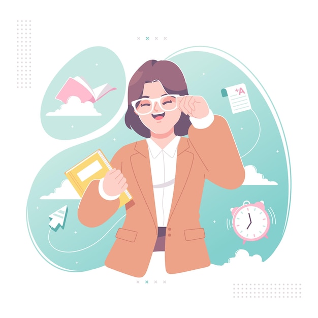 Female teacher character illustration design