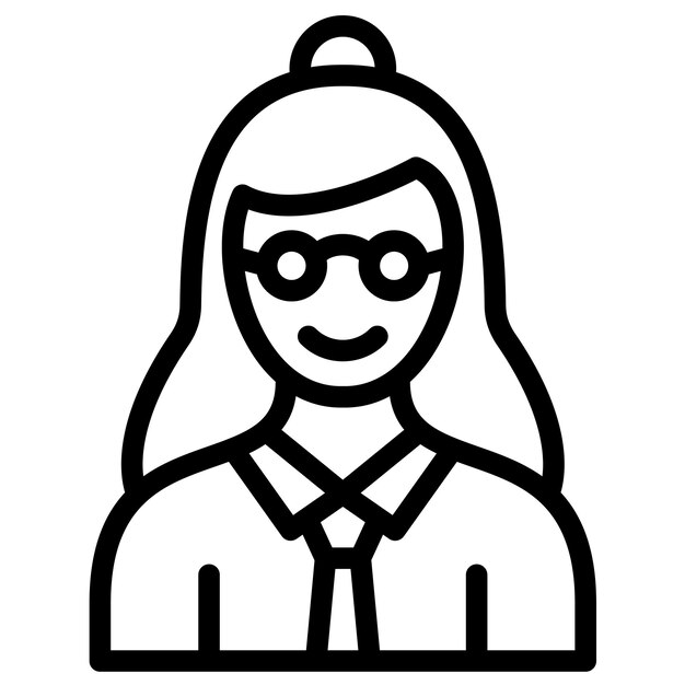 Женская учитель векторная икона иллюстрация Learning iconset