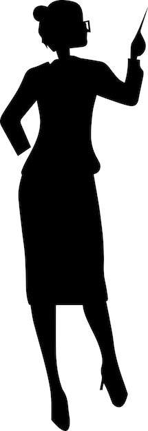 Female teacher vector silhouette 18