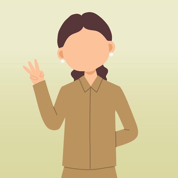 Female teacher wearing uniform at school illustration