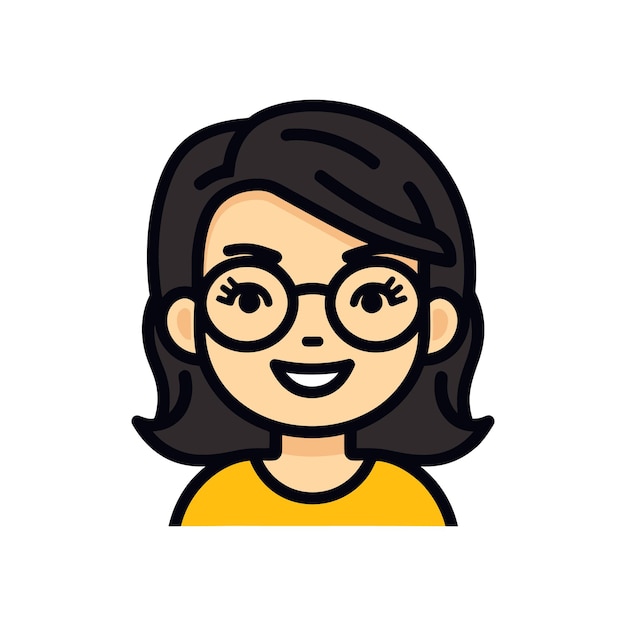 Female teacher with glasses flat icon