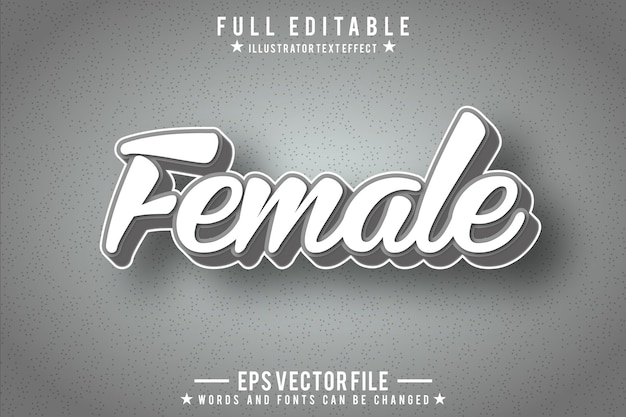 Vector female text effect vector editable