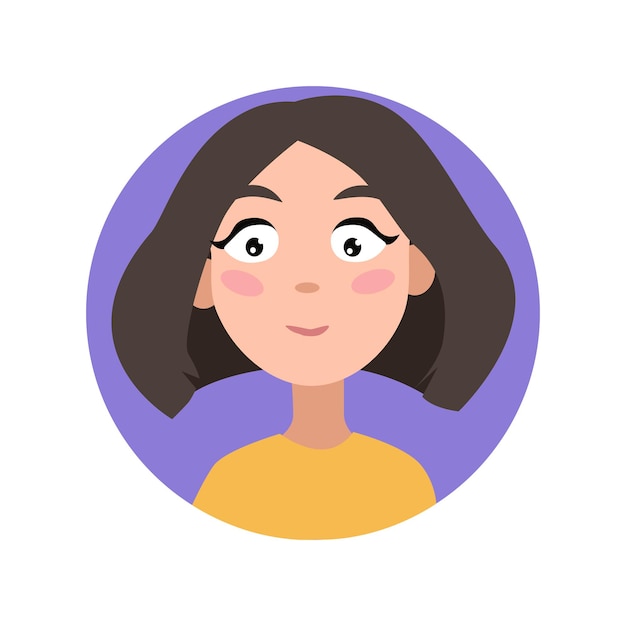 Female user profile avatar is a woman a character for a screen saver with emotions