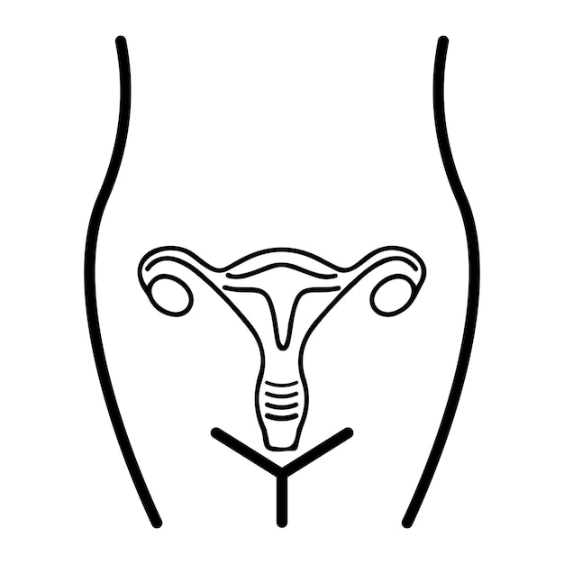 Female uterus icon logo vector illustration template design