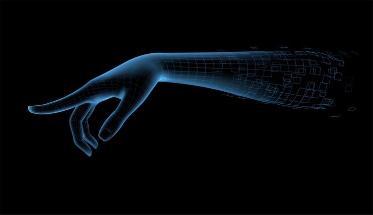 Vector female vector hand with a gesture pointing to the side