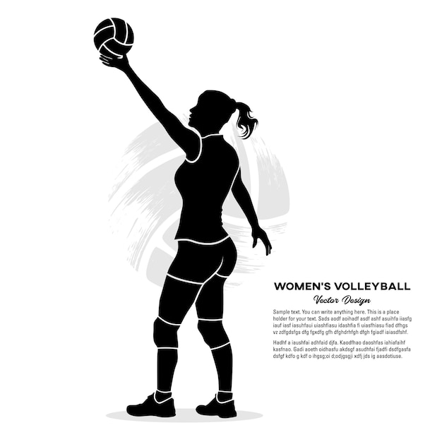 Vector female volleyball player lifting the ball isolated on white background