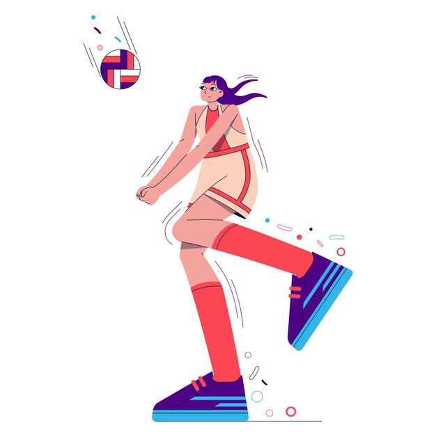 Vector female volleyball