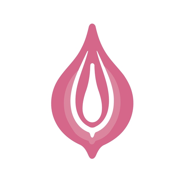 Vector female vulva icon logo for gynecological health theme